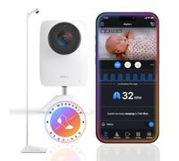 Miku Pro Upgrade - Videocamera baby monitor con supporto a parete e supporto da pavimento, respirazione in tempo reale e monitoraggio del sonno, senza contatto con avvisi istantanei, maggiore