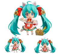 Miku - Statuetta di anime Miku, modello Miku's Super Action Statue Movable Change Head Accessories Figure Statua 10 cm PVC Standing Position Sculpture Desktop Decoration Regalo