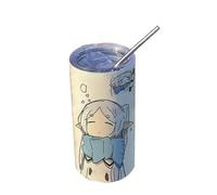 Miku, tazza da 420 ml Aqua Float GirIs Miku, tazza da caffè anime da viaggio con cannuccia, tazza in acciaio inox, mantiene al caldo 8-12 ore, per sport, ufficio, scuola, regali anime
