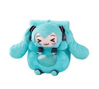 Miku Zaino Miku Borse a tracolla Miku Zaino Verde Anime Miku Borse a tracolla con doppia coda di cavallo lunga e finestra trasparente può posizionare badge di figura farcito per viaggi shopping, Miku