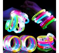Mikulala Confezione da 24 braccialetti con luci a LED, si illuminano al buio, bomboniere per bambini e adulti