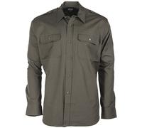 Mil-Tec Camicia Safari Maniche Lunghe Cotone Ripstop Verde Oliva XS-3XL