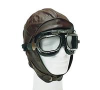 Mil-Tec cuffia da aviatore in pelle, marrone, Marrone (marrone), XXL