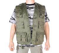 Mil-Tec, Gilet da Caccia e pesca, con 14 tasche e funzione di rete, da esterni