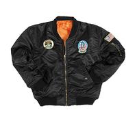 Mil-Tec Giubbotto per bambini Ma1® con distintivi, colore: Nero