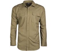 Mil-Tec Hombres Manica Lunga Camicia Militare Tattico Cotone Ripstop Coyote