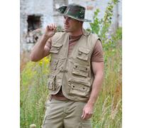 Mil-Tec Hunting/Fishing, gilet M male Beige (Cachi)