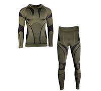 Mil-Tec Intimo Tecnico Performance da Uomo (Lungo, XXL/3XL) • Set di Biancheria Intima Termica Traspirante e Calda, Biancheria Intima Sportiva Elastica o da Sci, Colore Verde Oliva