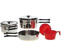 Mil-Tec Koch-Set 2 Person Stainless Steel, Cucina Unisex-Adulto, Multicolore, 14.5 x 6.5 cm/13.5 x 6 cm/8 x 4 cm/16.5 x 3 cm