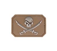 Mil-Tec - Patch 3D Skull w Swords in PVC con velcro Dark Coyote