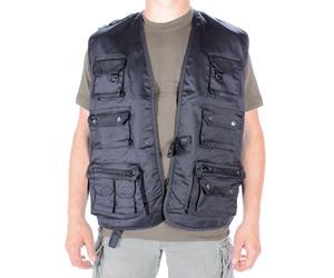 Mil-Tec Pescatore, Gilet Da Caccia E Pesca Uomo, Nero, 3XL