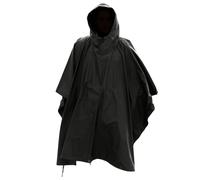 Mil tec, poncho impermeabile Ripstop con cappuccio, nero