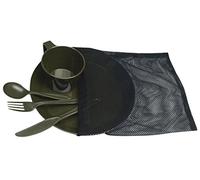 Mil-Tec Camping, set di stoviglie male Oliva