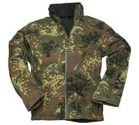 Mil-Tec Softshell Giacca SCU 14 Militare Uomo Cappuccio Cappotto Flecktarn Camo