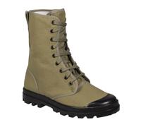Mil-Tec - Stivali da commando in tela francese, 9 fori, colore: verde oliva, Verde (verde), 39 EU