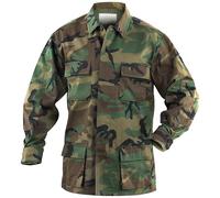 Mil-Tec Tattica Combattimento Bdu Shirt Hombres Giacca Caccia Airsoft Top Woodla