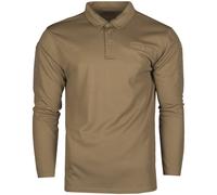 Mil-Tec Tattico Uomini Manica Lunga Asciugatura Veloce Polo Sport Dark Coyote
