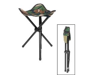 Mil-Tec Tripod Camo, sedia pieghevole male Woodland