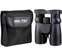 Mil-Tec Binocolo 8x42 15700002 Impermeabile Antiriflesso con Copriobiettivi e Marsupio Nero