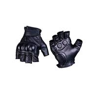 Mil-Tec Uomo Senza Dita Pelle Guanti Negro Taglia XL