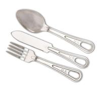 Mil Tec US Set di Posate da Campeggio in Acciaio Inox Coltello Forchetta Cucc...