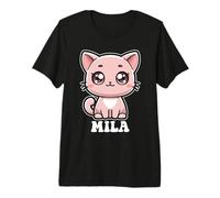 Mila Cute Kitty Cat Design per Ragazze Nome Mila Maglietta Premium