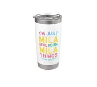 Mila Here Doing Mila Things Divertente Nome Mila Bicchiere termico in acciaio inox doppia parete