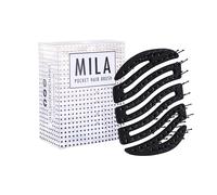 MILA Pocket Spazzola per capelli - Mini spazzola compatta con penne in nylon e testine massaggianti | Per capelli bagnati e asciutti | Spazzola da viaggio per uomo e donna di Sister Young (Black)