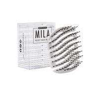 MILA Pocket Spazzola per capelli - Mini spazzola compatta con penne in nylon e testine massaggianti | Per capelli bagnati e asciutti | Spazzola da viaggio per uomo e donna di Sister Young (White)