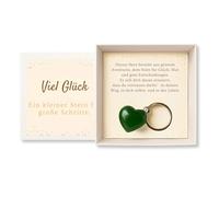 Milaboo Confezione regalo fatta a mano con pietra a forma di cuore - Messaggio personale in una bella scatola portaoggetti (buona fortuna - avventurina)