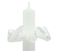MilaBoo® Elegante raccogligocce per candele con diametro di 3-5 cm, ideale per comunione, battesimo o cresima, protezione antigoccia, battesimo, comunione, candela cresima (bianco 1)