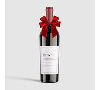 MilaBoo® Set di 2 etichette per vino con fiocco, diverse occasioni, eleganti etichette per bottiglie con decorazione a fiocco, autoadesive e impermeabili (pente - rosso)