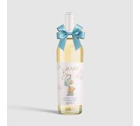 MilaBoo® Set di 2 etichette per vino con fiocco, diverse occasioni, eleganti etichette per bottiglie con decorazione a fiocco, autoadesive e impermeabili (Baby Boy - blu)