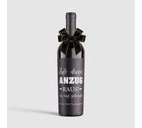 MilaBoo Set di 2 etichette per vino con fiocco, diverse occasioni, eleganti etichette per bottiglie con decorazione a fiocco, autoadesive e impermeabili (testimoni di sposi - nero)