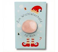 Milaboo Tesoro del gnomo come regalo e accessorio per Natale, pietra magica portafortuna per bambini, pietra selezionata a mano (2-3 cm) con biglietto (tesoro)