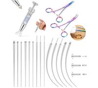 Milacolato 13/17 Pezzi Inseritore Piercing Kit 14G/16G/18G/20G Taper Piercing Acciaio Chirurgico per Cambiare il Gioiello Ago Piercings Pinze Pinzette per Orecchio Labbro Ombelico Naso-BC