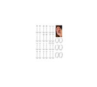 MILACOLATO 15Paia Orecchini Donna Orecchini Acciaio Chirurgico Piercing Orecchio Naso Brillantino Helix Conch Labret Piercing Labbro Inferiore a Bottone con Chiusura Piatta Placcato Oro/Argento-AS