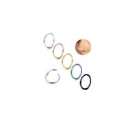 Milacolato 5Pcs 18G 20G Titanio Piercing Naso Anelli 8MM/10MM/12MM Setto Clicker Anello Cerchio Multi-Colore Incernierato Dell'orecchio Daith Trago Cartilagine Anelli Labbro Monili Penetranti-20G8mm