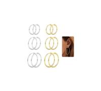 MILACOLATO 6 Paia Orecchini Clip On per Orecchie Non Piercing - Set Argento, Oro e Oro Rosa