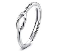 Milacolato Anelli Donna Argento 925 Ragazza Cubic Zirconia Aperto Regolabile Promessa Anello Amore Nodo Anelli Fidanzamento Anniversario Fede Nuziale Anelli Gioielli Regalo