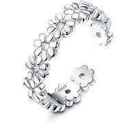 Milacolato Aperti Anello a Punta Regolabile per Donna in Argento 925 Ipoallergenico Zirconia Onda Fiore Cuore Fascia Polsino Anelli a Punta Spiaggia Estiva Sandali A Piedi Nudi Anello Gioielli Piede