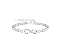 Milacolato Bracciale d'argento per donna 925 Argento Infinito Charm Ipoallergenico Bracciali di perline d'argento regolabili Gioielli dell'amicizia