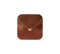 Milacolato Collana Con Iniziale Personalizzata Nome Collana Argento 925 Donna Placcata Oro 18K Ciondolo Collana Con Lettera Iniziale Regalo Ragazza Mamma Compleanno-GW