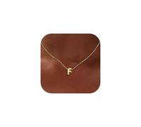 Milacolato Collana Con Iniziale Personalizzata Nome Collana Argento 925 Donna Placcata Oro 18K Ciondolo Collana Con Lettera Iniziale Regalo Ragazza Mamma Compleanno-GF
