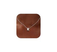 Milacolato Collana Con Iniziale Personalizzata Nome Collana Argento 925 Donna Placcata Oro 18K Ciondolo Collana Con Lettera Iniziale Regalo Ragazza Mamma Compleanno-SK
