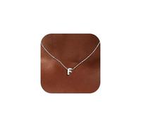 Milacolato Collana Con Iniziale Personalizzata Nome Collana Argento 925 Donna Placcata Oro 18K Ciondolo Collana Con Lettera Iniziale Regalo Ragazza Mamma Compleanno-SF