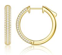 MILACOLATO Orecchini a cerchio per donne e ragazze in color argento, oro 14 carati e oro rosa | Orecchini ipoallergenici per il tragus con zirconi AAA | 20mm & 30mm diametro