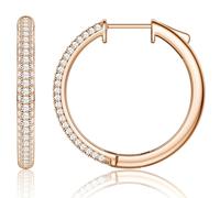 MILACOLATO Orecchini a cerchio per donne e ragazze in color argento, oro 14 carati e oro rosa | Orecchini ipoallergenici per il tragus con zirconi AAA | 20mm & 30mm diametro