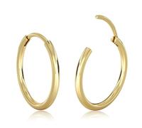 Milacolato Orecchini a Cerchio Piccoli in Argento per Donna Uomo Ipoallergenico 316L Cartilagine in Acciaio Chirurgico Tragus Helix Sleeper Orecchini a Cerchio Incernierati 16G Lip Nose Piercing 10MM