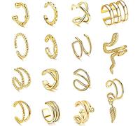 MILACOLATO Orecchini a Clip Per Orecchini Con Polsini Dell'orecchio Regolabili Non Perforanti Per Cartilagine Helix Wrap Set Di Gioielli Per l'orecchio Oro